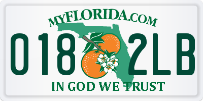 FL license plate 0182LB