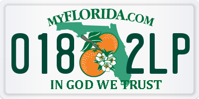 FL license plate 0182LP