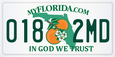 FL license plate 0182MD