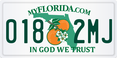 FL license plate 0182MJ