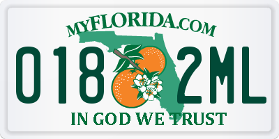 FL license plate 0182ML