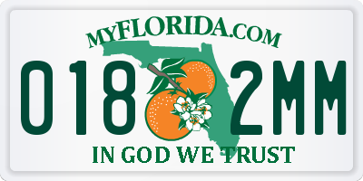 FL license plate 0182MM