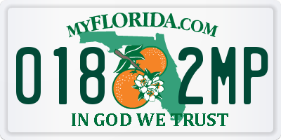 FL license plate 0182MP
