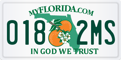 FL license plate 0182MS