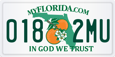 FL license plate 0182MU