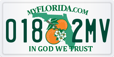 FL license plate 0182MV