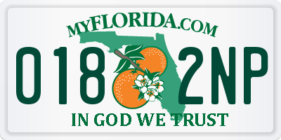 FL license plate 0182NP