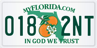 FL license plate 0182NT
