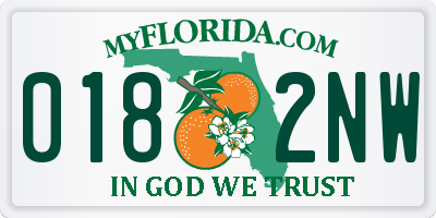 FL license plate 0182NW