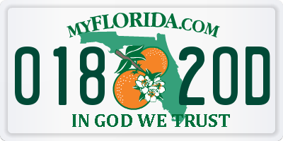 FL license plate 0182OD