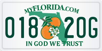 FL license plate 0182OG