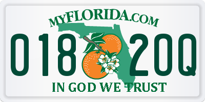 FL license plate 0182OQ