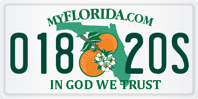 FL license plate 0182OS