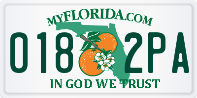 FL license plate 0182PA