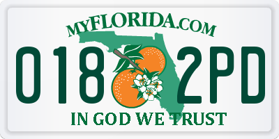 FL license plate 0182PD