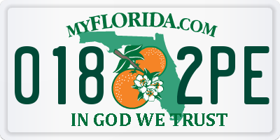 FL license plate 0182PE