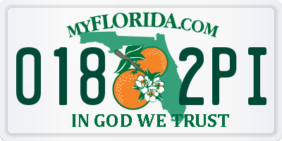 FL license plate 0182PI