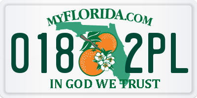 FL license plate 0182PL