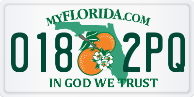 FL license plate 0182PQ