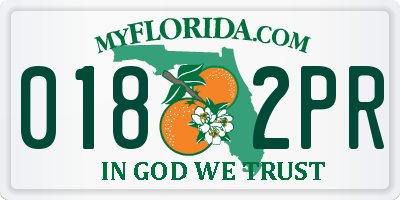 FL license plate 0182PR
