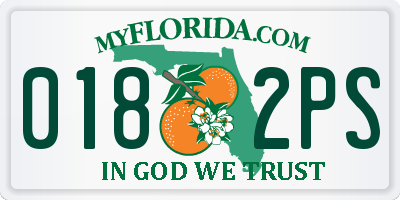 FL license plate 0182PS
