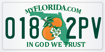 FL license plate 0182PV