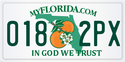 FL license plate 0182PX