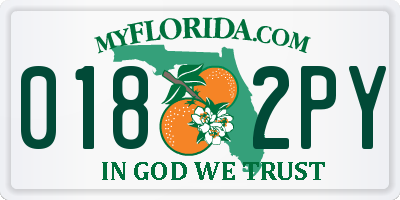 FL license plate 0182PY