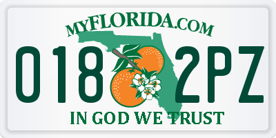 FL license plate 0182PZ