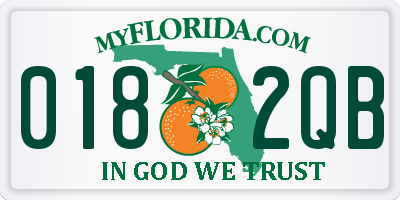 FL license plate 0182QB