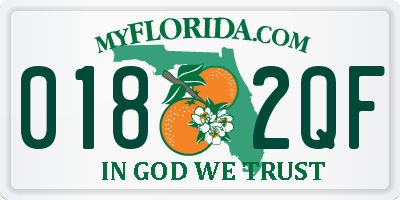 FL license plate 0182QF
