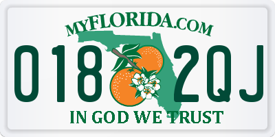 FL license plate 0182QJ