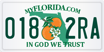 FL license plate 0182RA