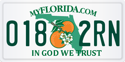 FL license plate 0182RN