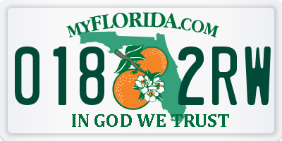 FL license plate 0182RW