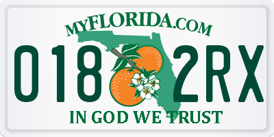 FL license plate 0182RX