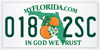 FL license plate 0182SC