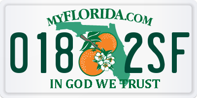 FL license plate 0182SF