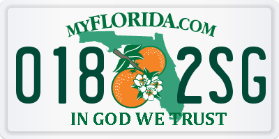 FL license plate 0182SG