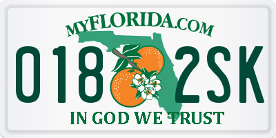 FL license plate 0182SK