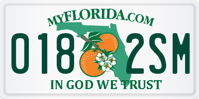 FL license plate 0182SM