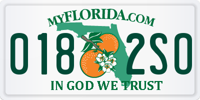 FL license plate 0182SO