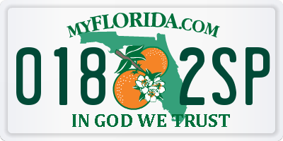 FL license plate 0182SP