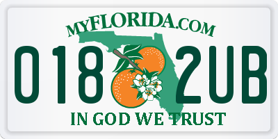 FL license plate 0182UB