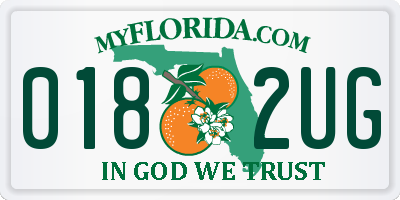 FL license plate 0182UG