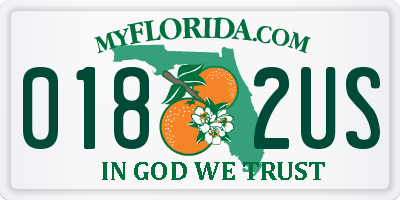 FL license plate 0182US