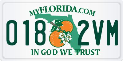FL license plate 0182VM