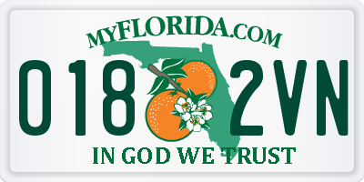 FL license plate 0182VN