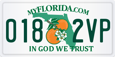 FL license plate 0182VP