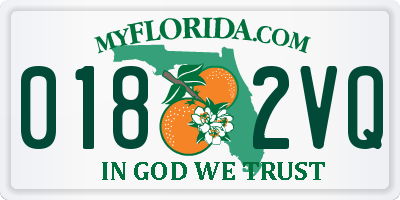 FL license plate 0182VQ
